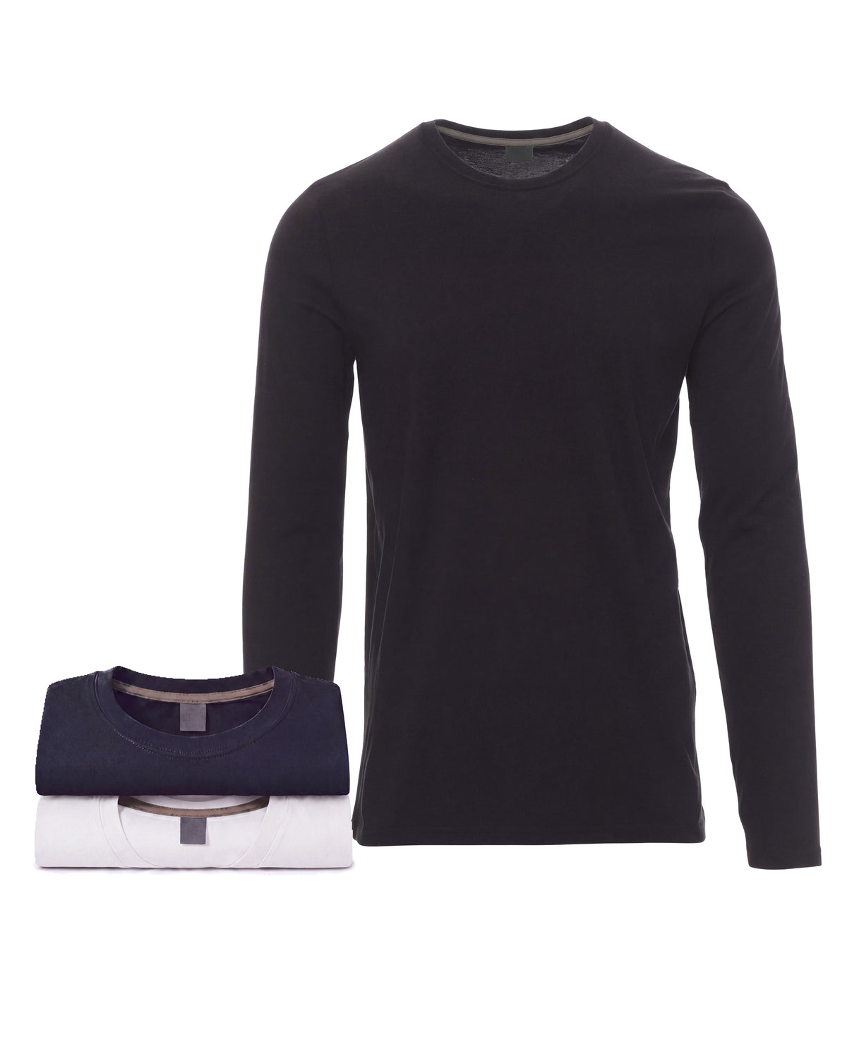 Herren Langarmshirt 3er Pack Baumwolle – Pineta