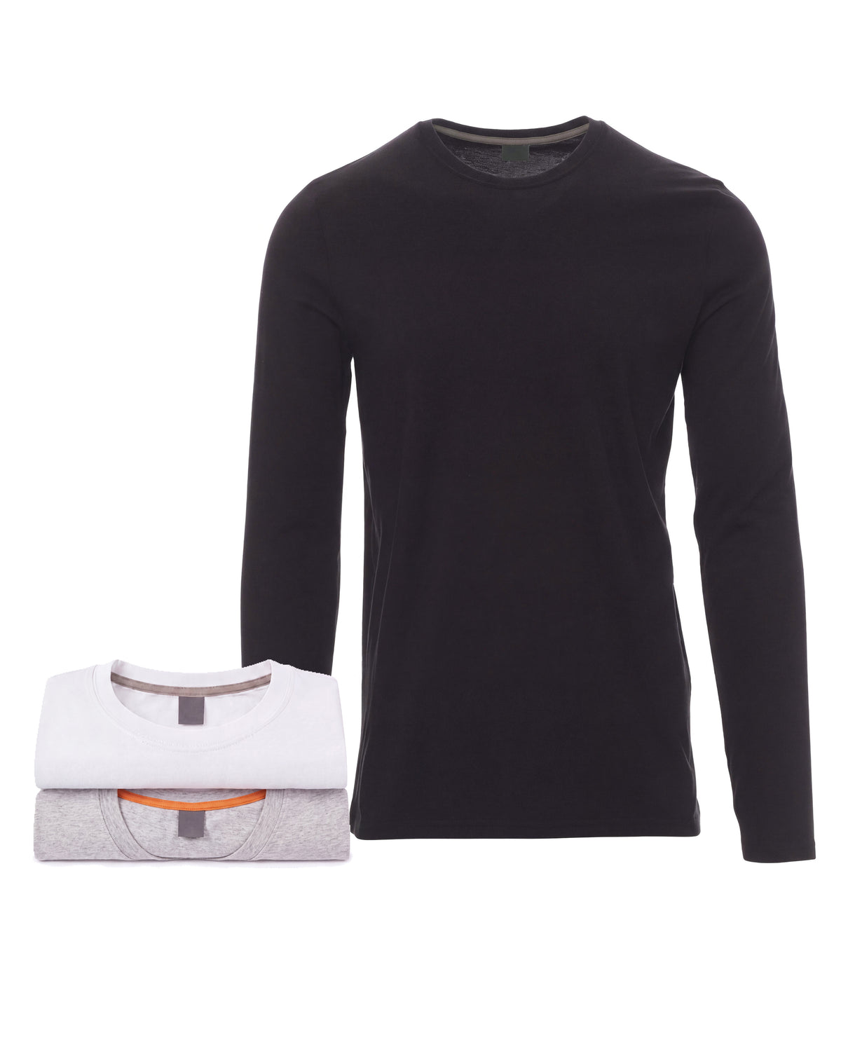 Herren Langarmshirt 3er Pack Baumwolle – Pineta