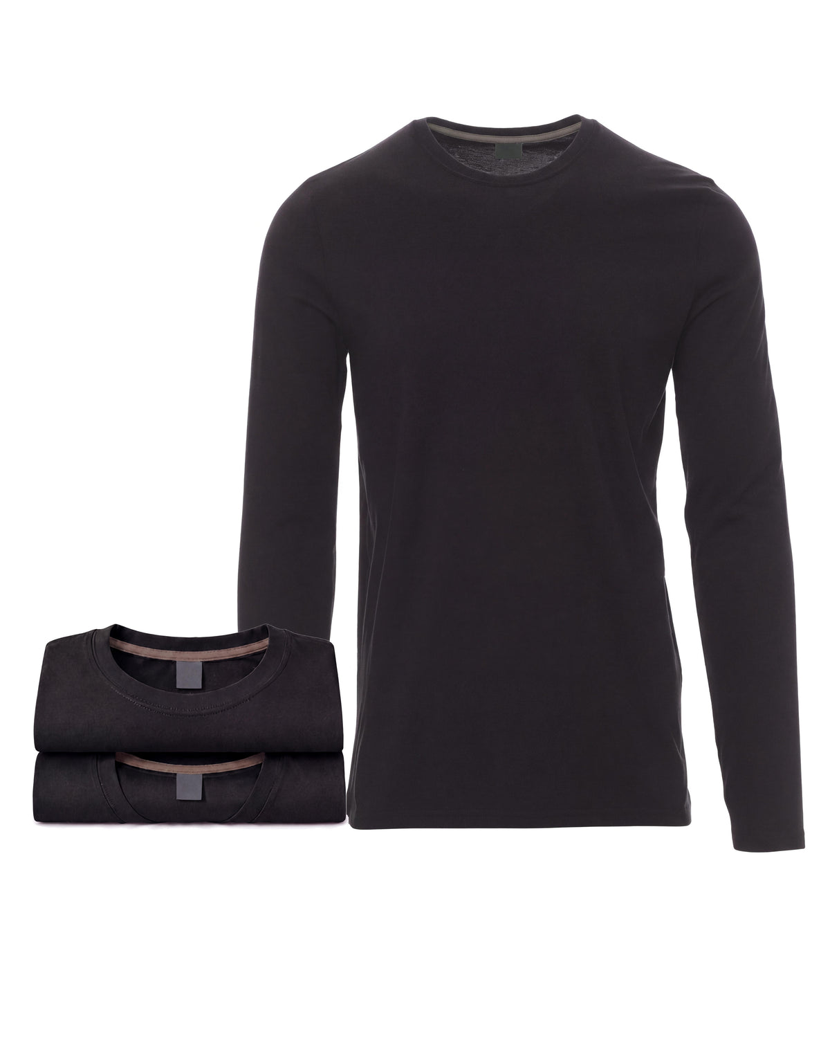 Herren Langarmshirt 3er Pack Baumwolle – Pineta