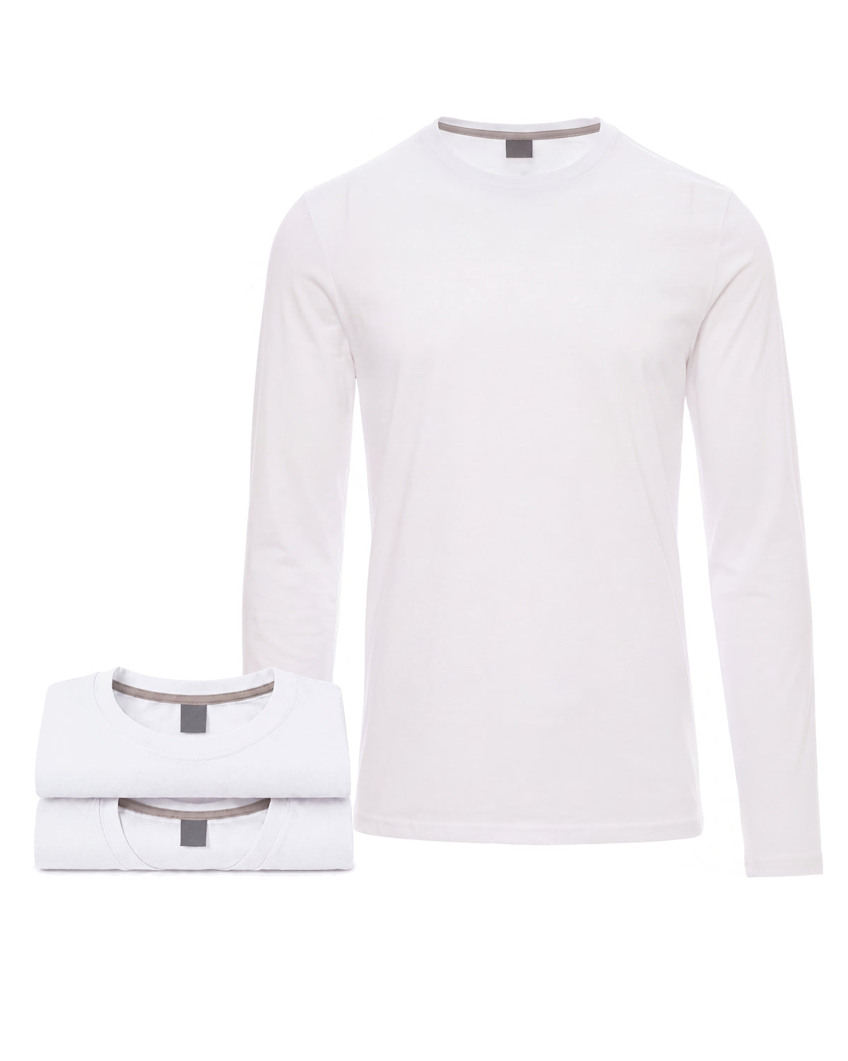 Herren Langarmshirt 3er Pack Baumwolle – Pineta