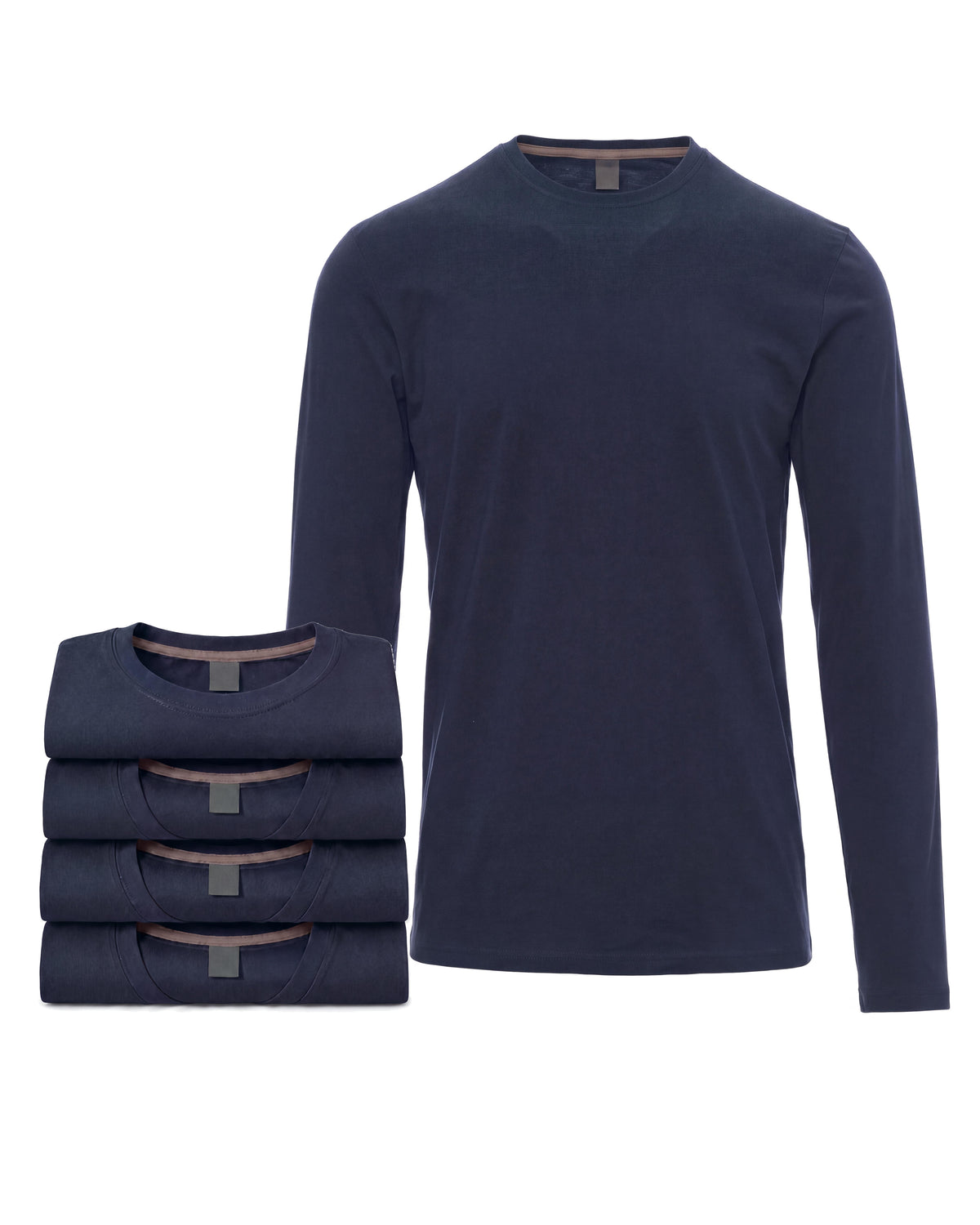 Herren Langarmshirt 5er Pack Baumwolle – Pineta