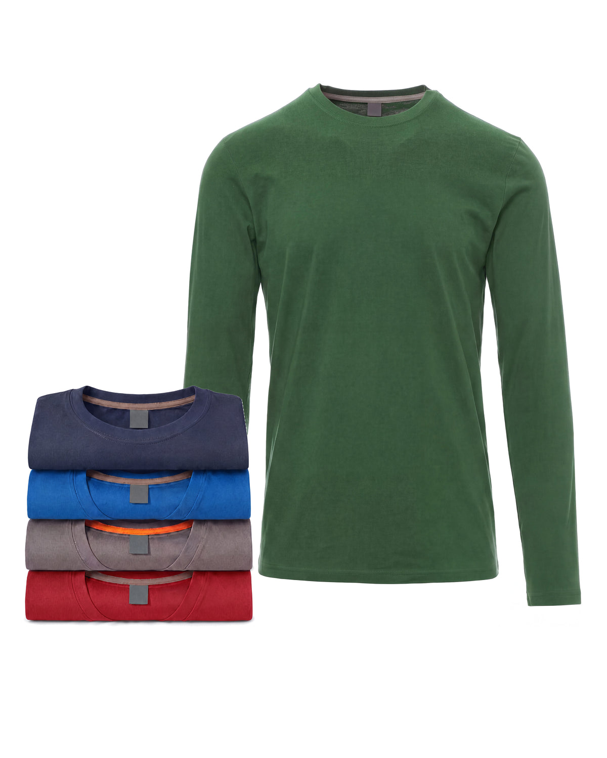 Herren Langarmshirt 5er Pack Baumwolle – Pineta