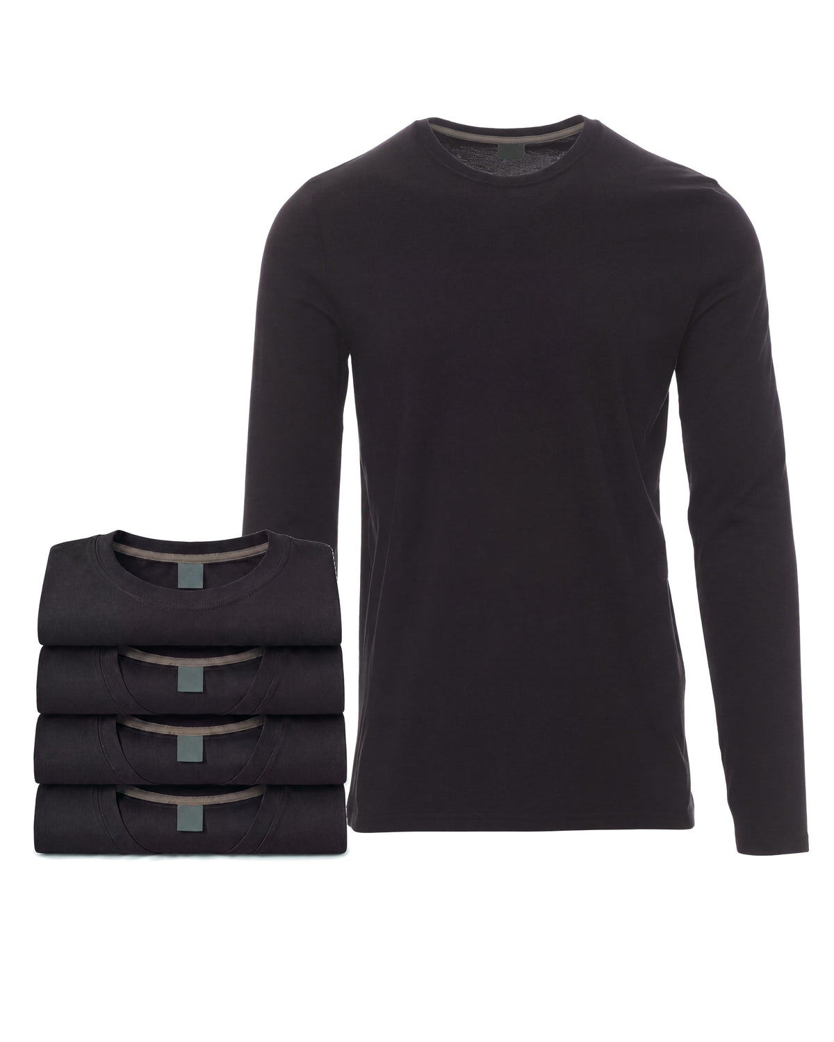 Herren Langarmshirt 5er Pack Baumwolle – Pineta