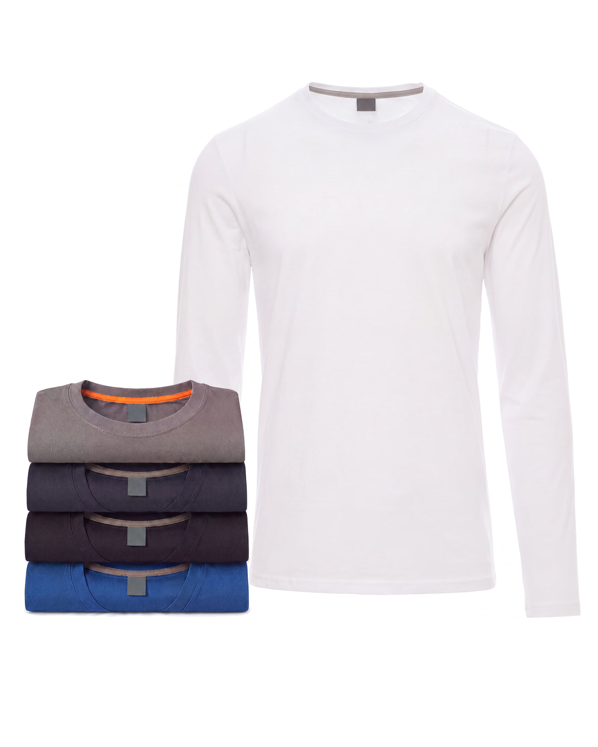 Herren Langarmshirt 5er Pack Baumwolle – Pineta