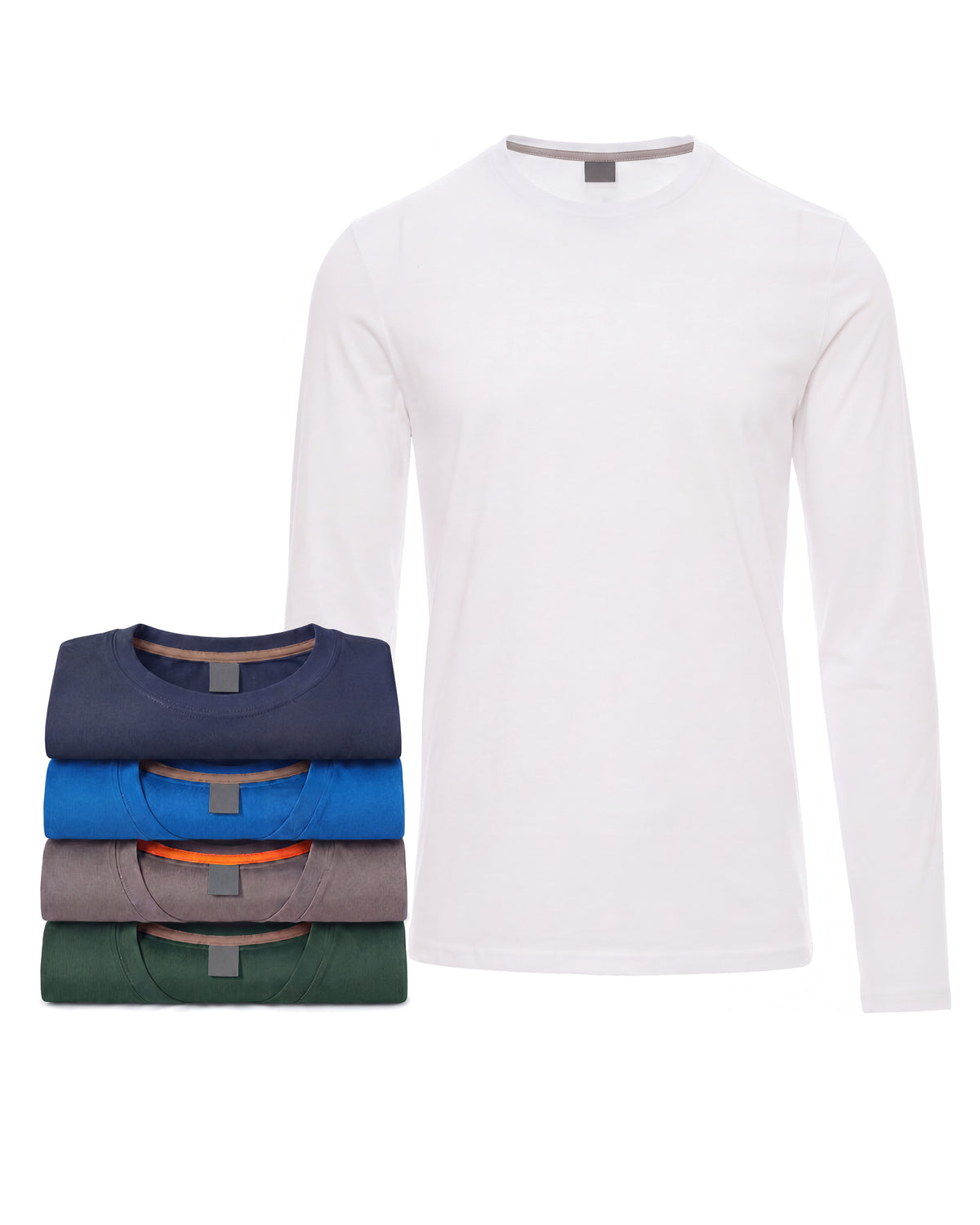 Herren Langarmshirt 5er Pack Baumwolle – Pineta