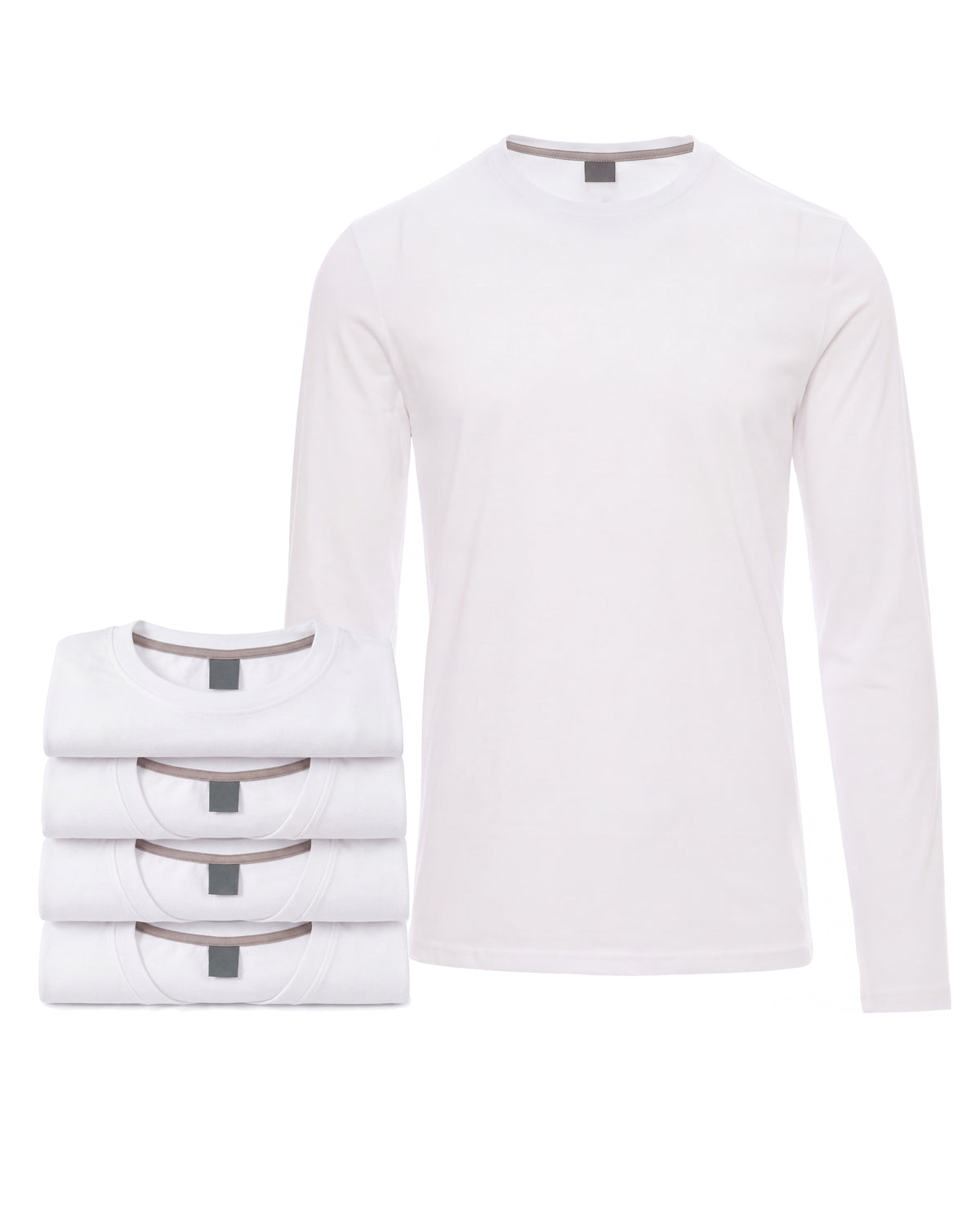 Herren Langarmshirt 5er Pack Baumwolle – Pineta