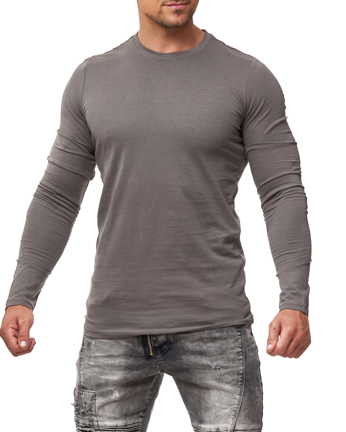 Herren Langarmshirt 3er Pack Baumwolle – Pineta