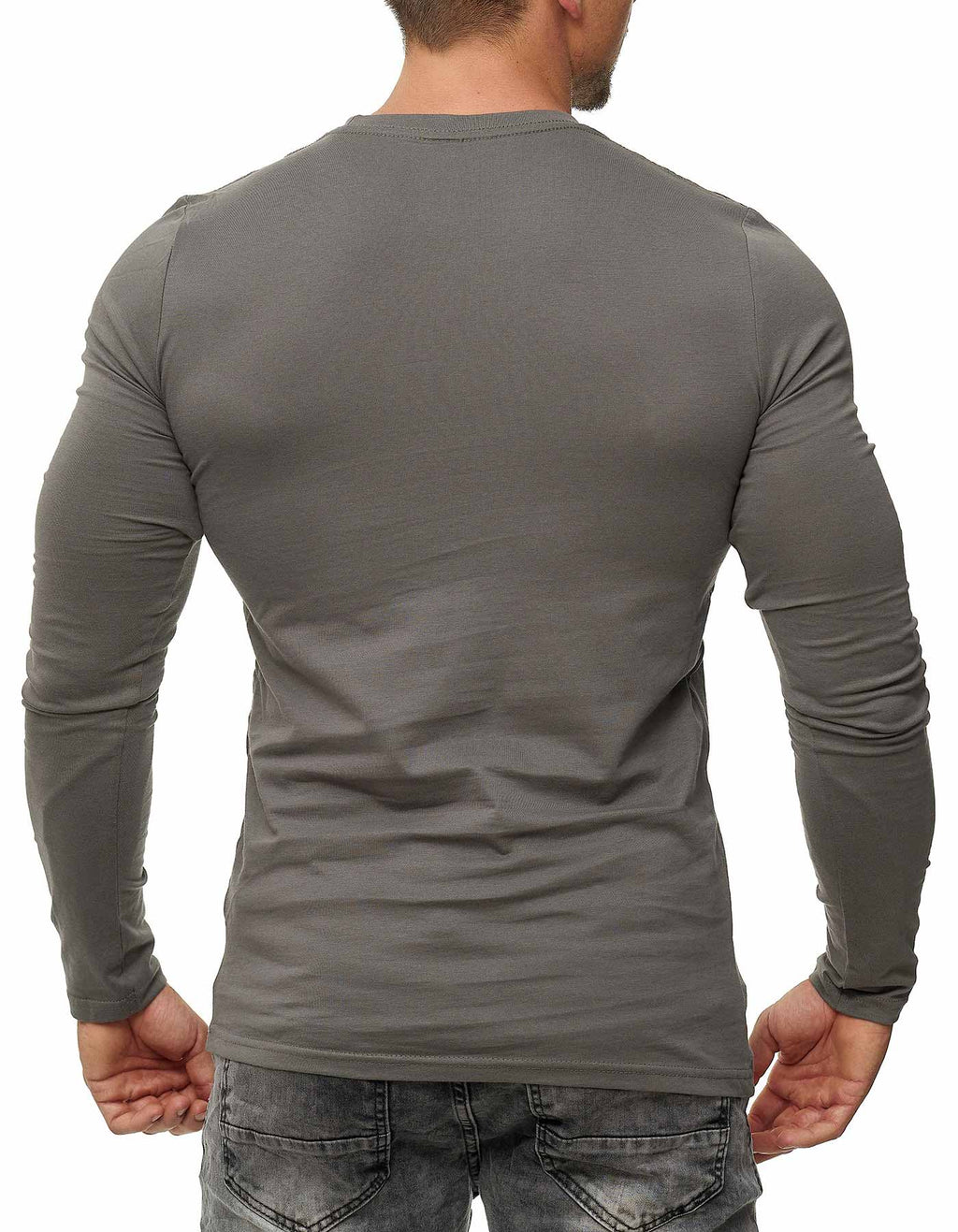 günstiges Longsleeve T-Shirt für Herren mit hoher Qualität in Anthrazit