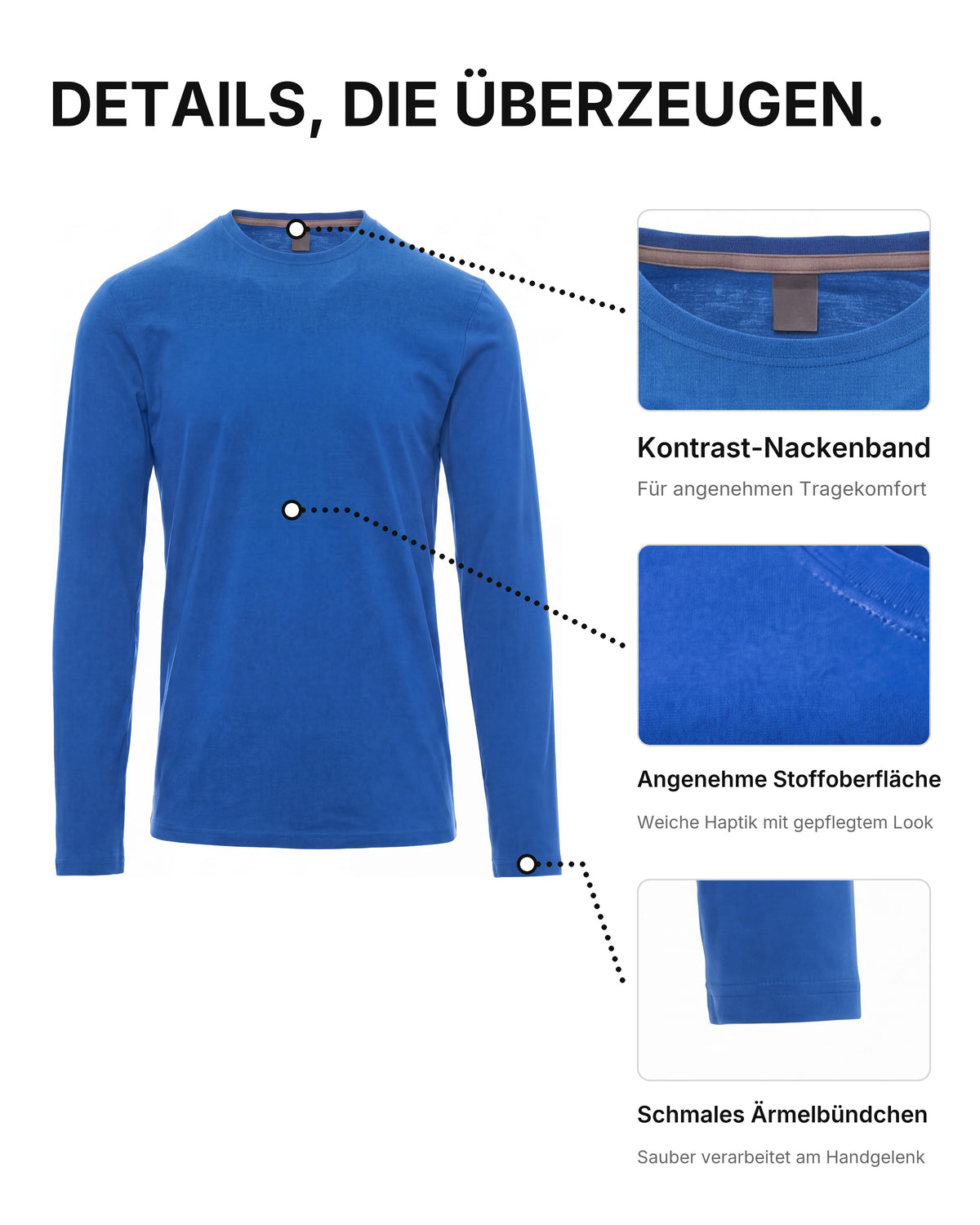 Herren Langarmshirt 5er Pack Baumwolle – Pineta
