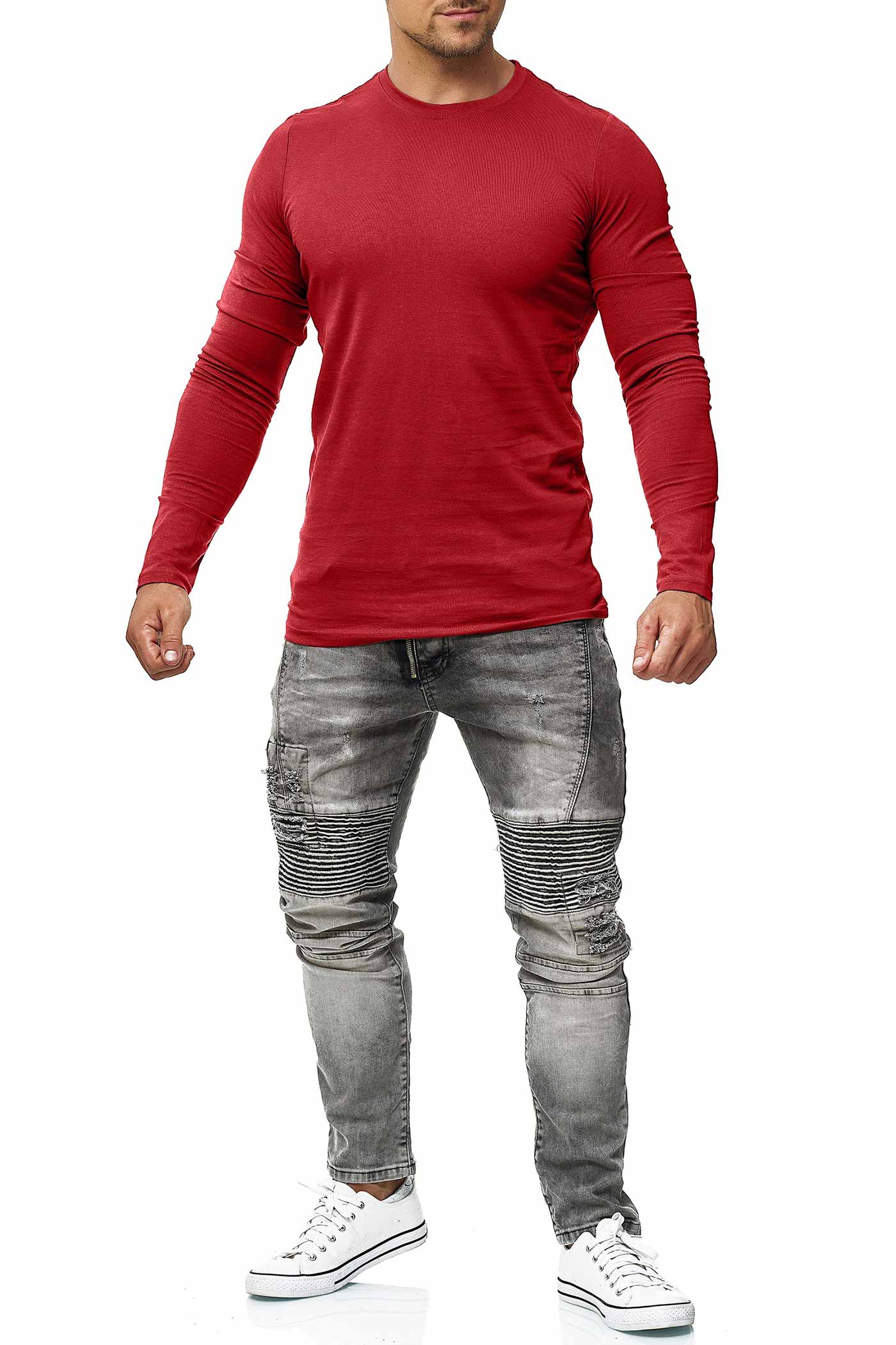 Herren Langarmshirt 100% Baumwolle Pineta