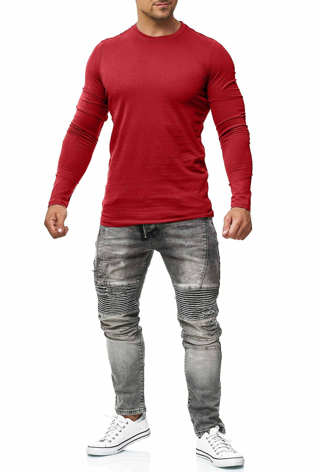 Herren Langarmshirt 3er Pack Baumwolle – Pineta