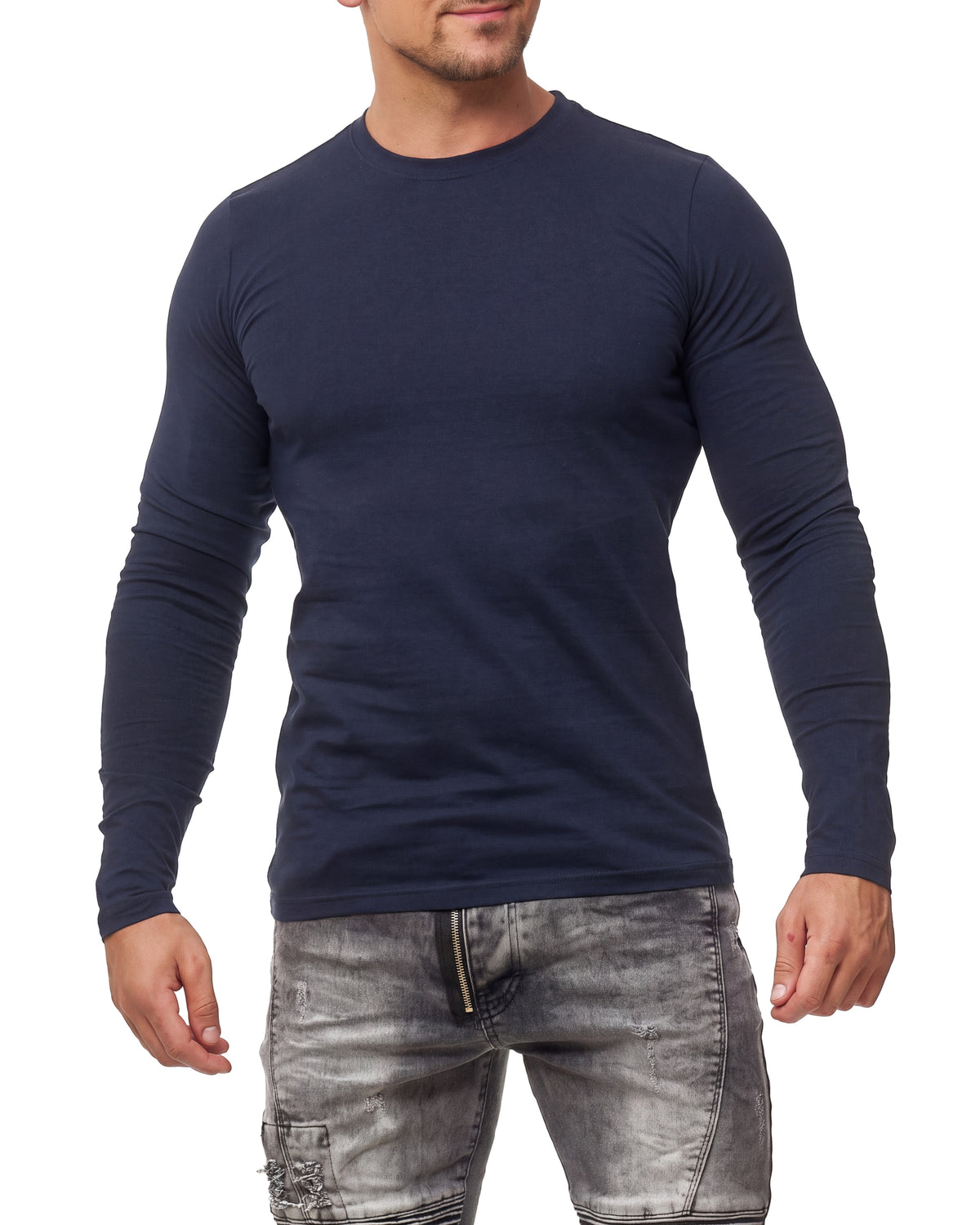 Herren Langarmshirt 3er Pack Baumwolle – Pineta