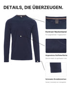 Herren Langarmshirt 3er Pack Baumwolle – Pineta