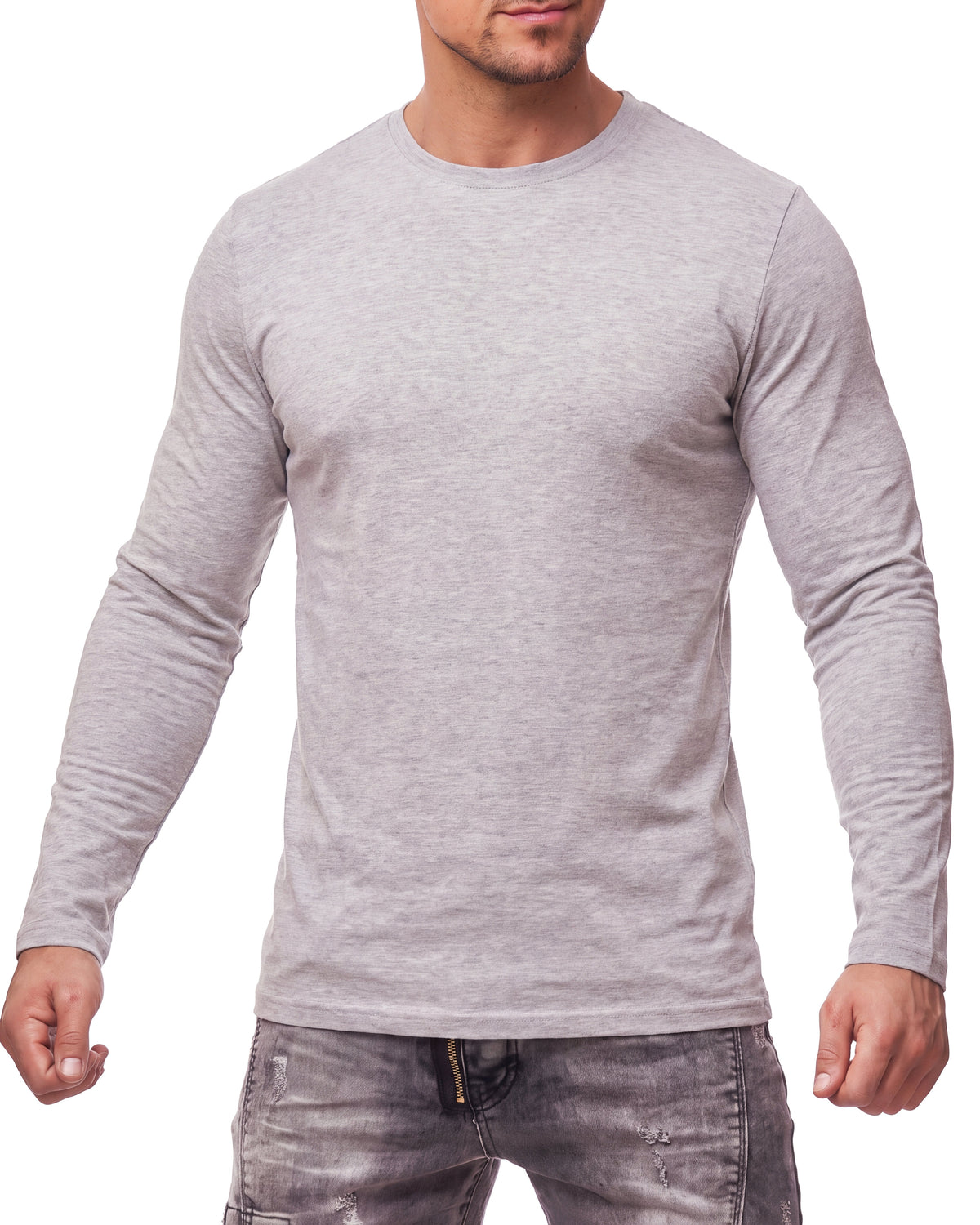 Herren Langarmshirt 3er Pack Baumwolle – Pineta