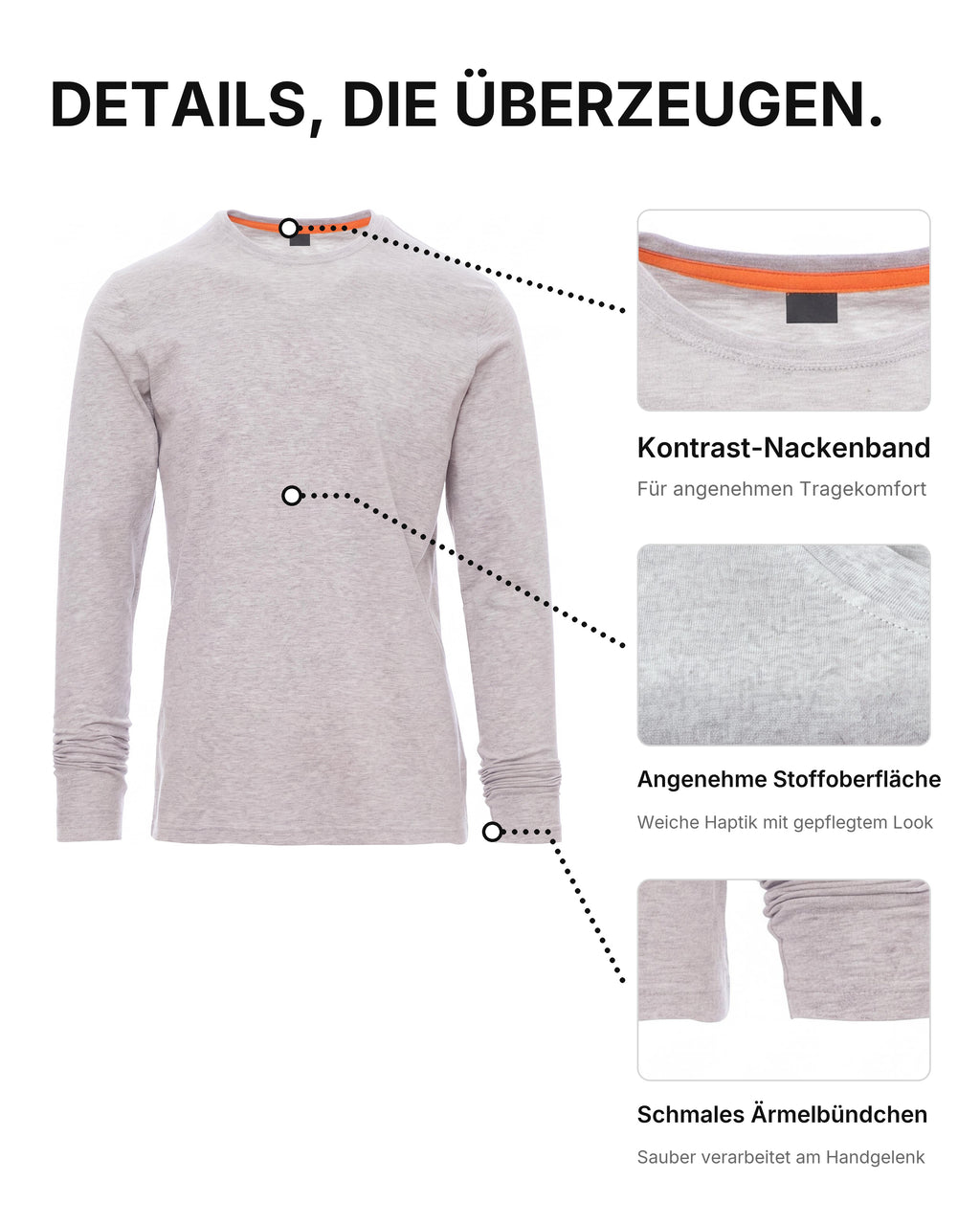 Herren Langarmshirt 3er Pack Baumwolle – Pineta