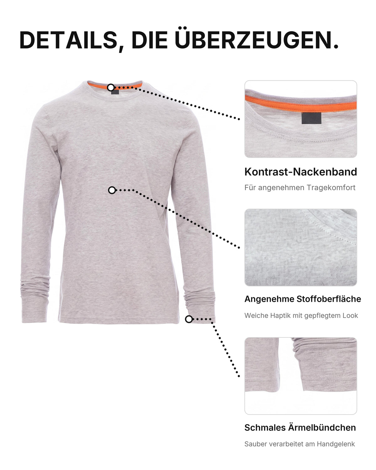 Herren Langarmshirt 3er Pack Baumwolle – Pineta