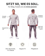 Herren Langarmshirt 3er Pack Baumwolle – Pineta
