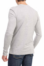 günstiges Longsleeve T-Shirt für Herren mit hoher Qualität in Grau meliert