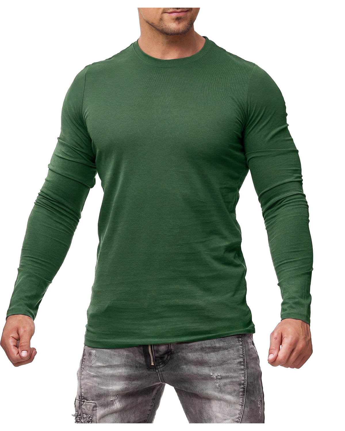 Herren Langarmshirt 3er Pack Baumwolle – Pineta