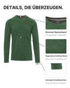 Herren Langarmshirt 3er Pack Baumwolle – Pineta
