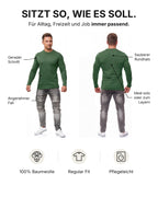 Herren Langarmshirt 3er Pack Baumwolle – Pineta