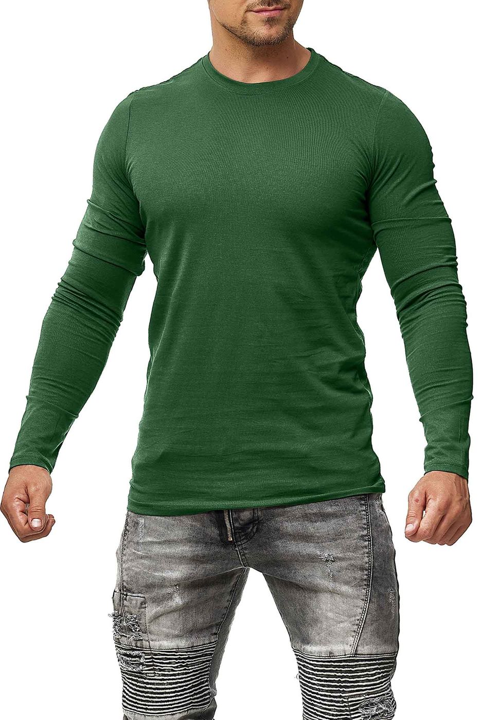 Herren Langarmshirt 100% Baumwolle Pineta