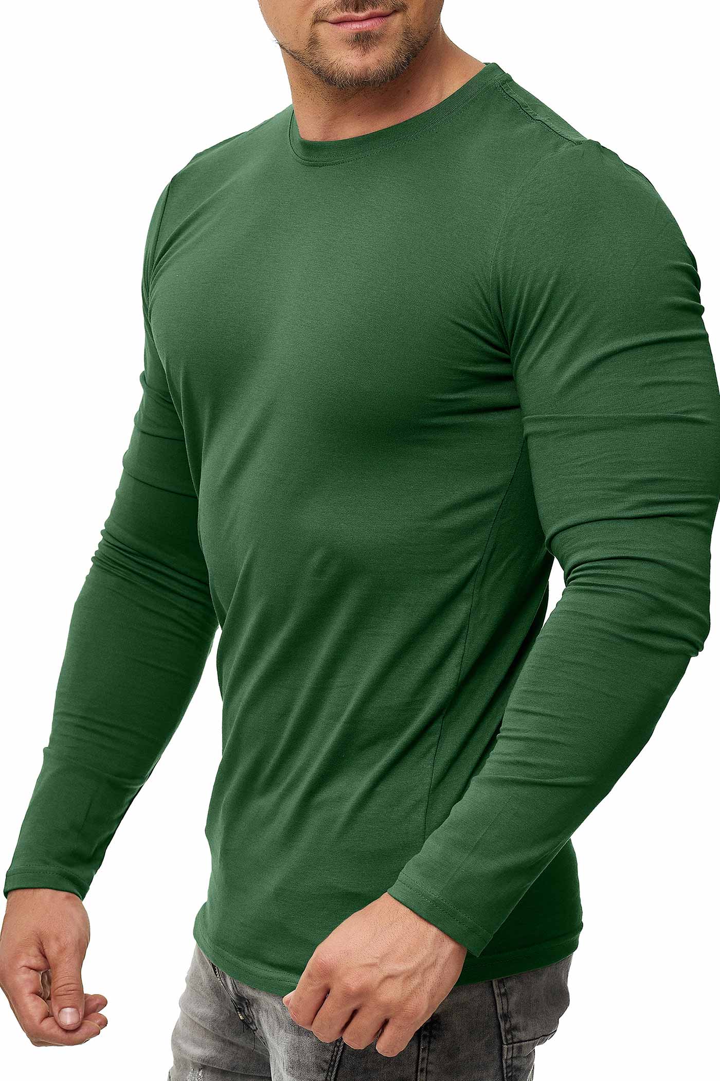 Herren Langarmshirt 3er Pack Baumwolle – Pineta
