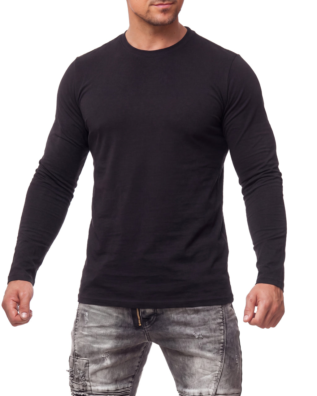 Herren Langarmshirt 3er Pack Baumwolle – Pineta