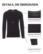 Herren Langarmshirt 3er Pack Baumwolle – Pineta
