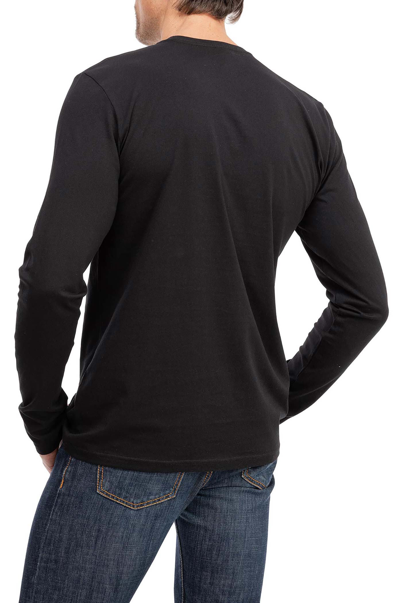 günstiges Longsleeve T-Shirt für Herren mit hoher Qualität in Schwarz