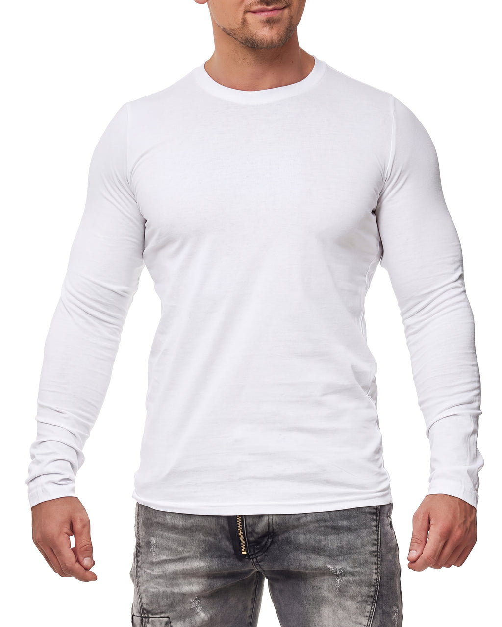 Herren Langarmshirt 3er Pack Baumwolle – Pineta