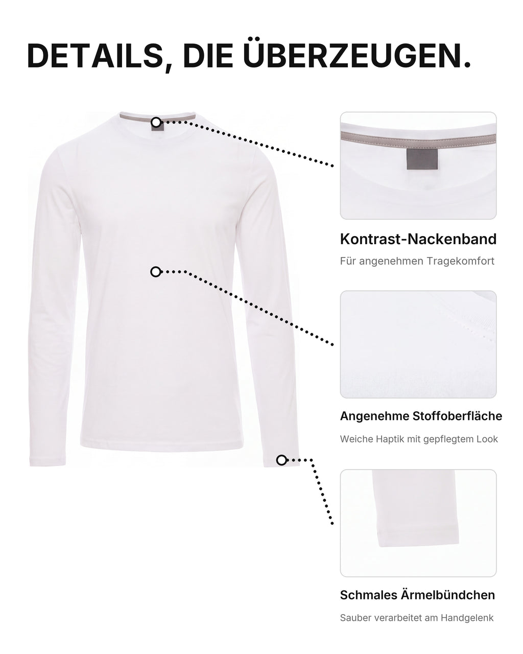 Herren Langarmshirt 3er Pack Baumwolle – Pineta