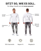 Herren Langarmshirt 3er Pack Baumwolle – Pineta