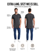 Herren 3er Pack T-Shirt extra Lang aus Baumwolle - Longshirt