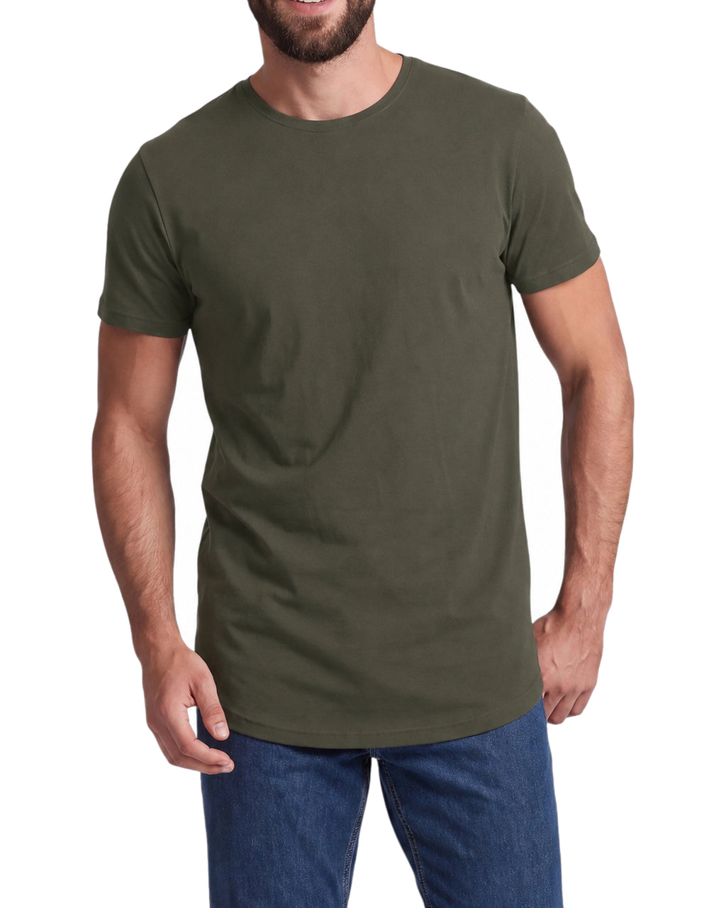Herren 3er Pack T-Shirt extra Lang aus Baumwolle - Longshirt