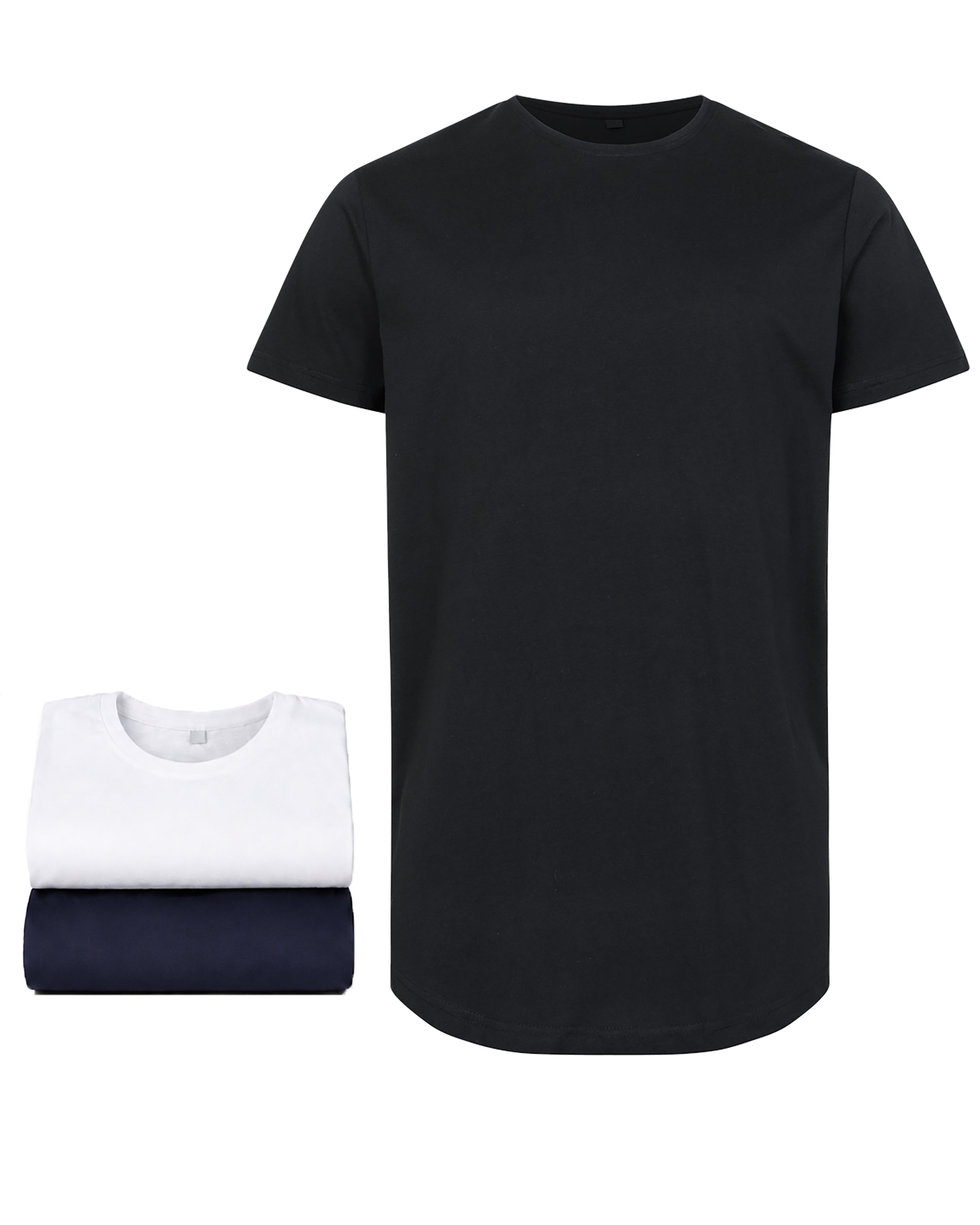 Herren T-Shirt extra lang 3er Pack – Longshirt
