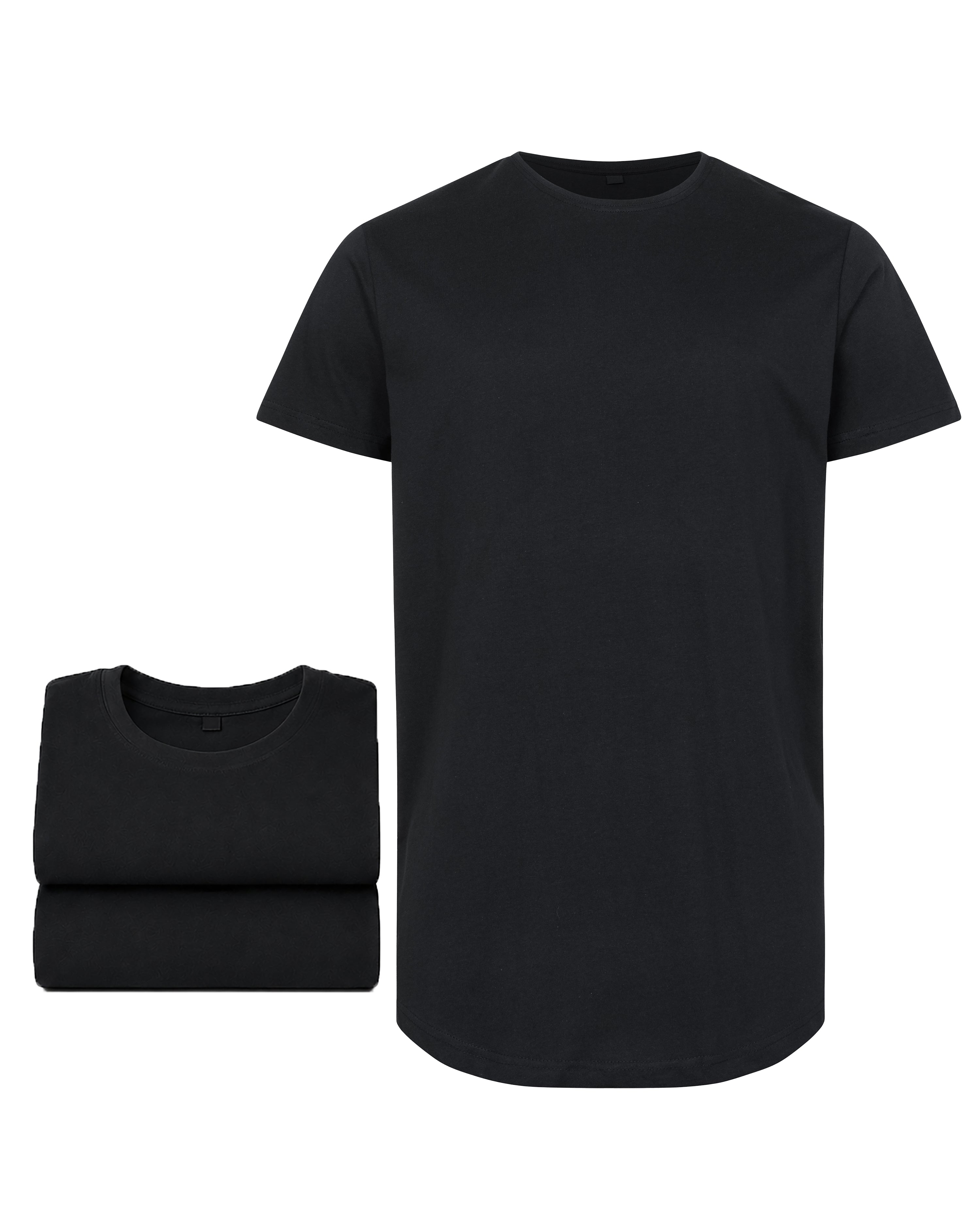 Herren 3er Pack T-Shirt extra Lang aus Baumwolle - Longshirt