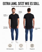 Herren T-Shirt extra lang Baumwolle – Longshirt