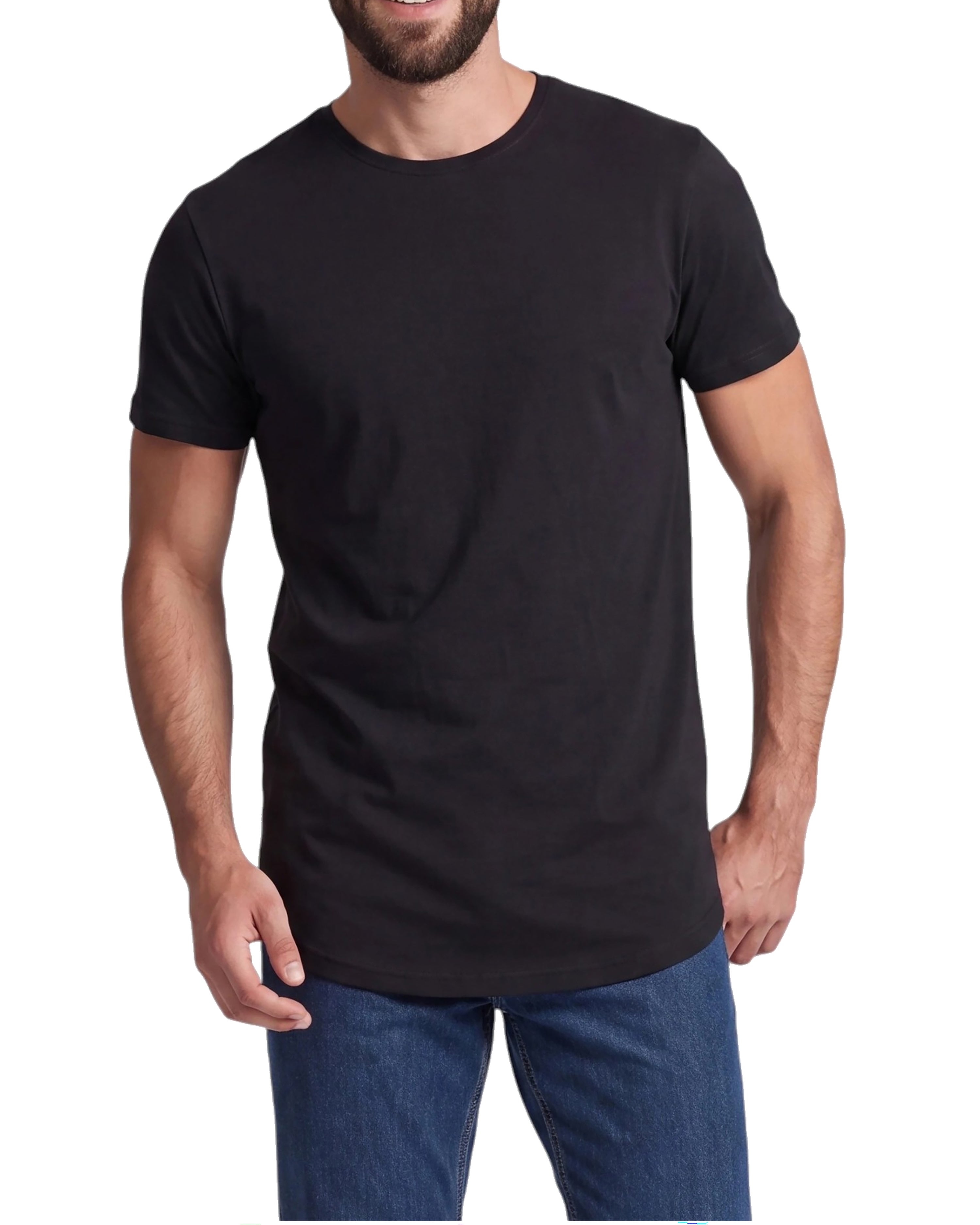 Herren 3er Pack T-Shirt extra Lang aus Baumwolle - Longshirt