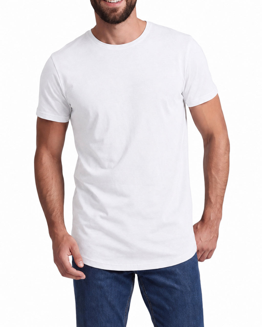 Herren 3er Pack T-Shirt extra Lang aus Baumwolle - Longshirt