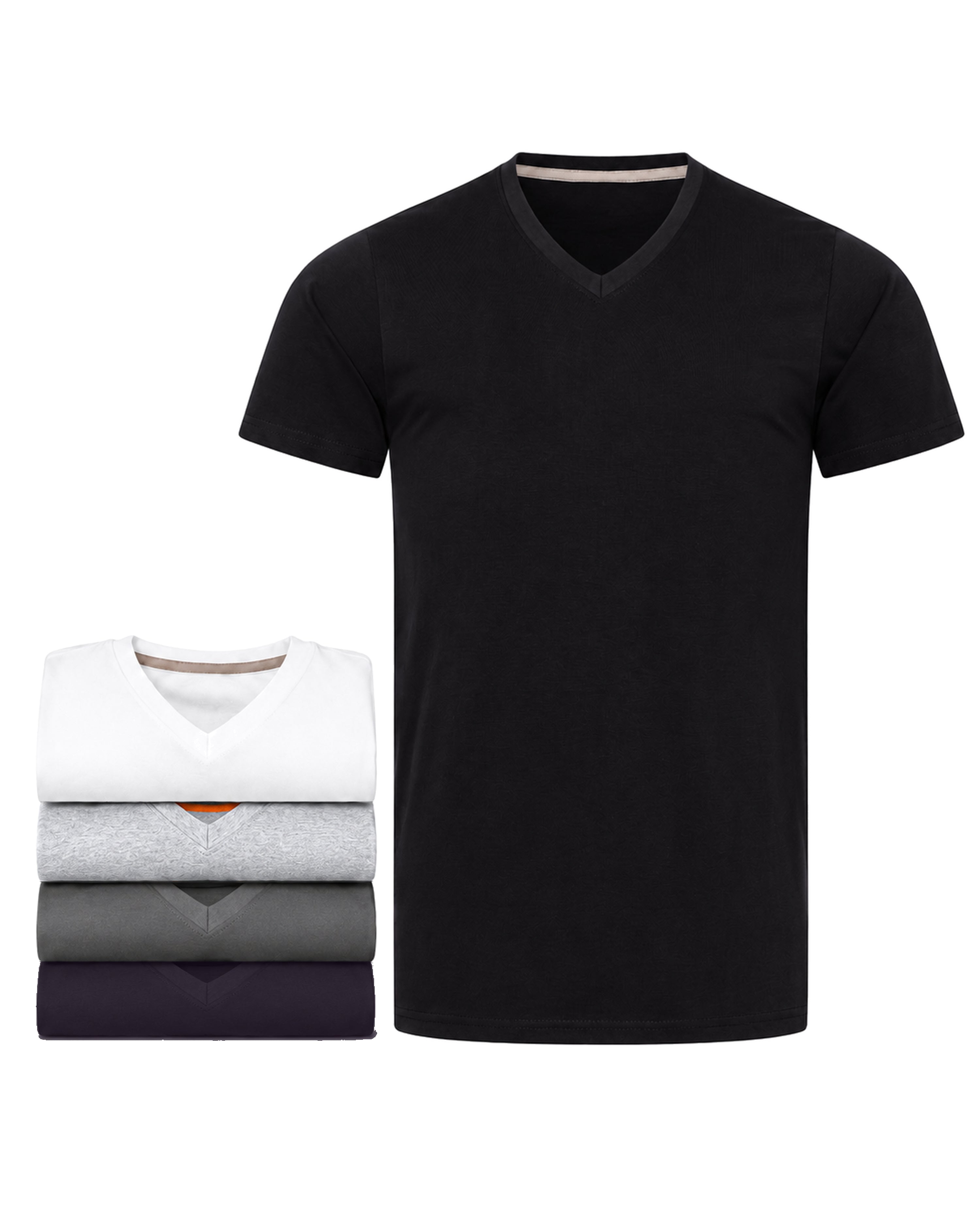 Herren T-Shirt 5er Pack V-Ausschnitt – V-Neck