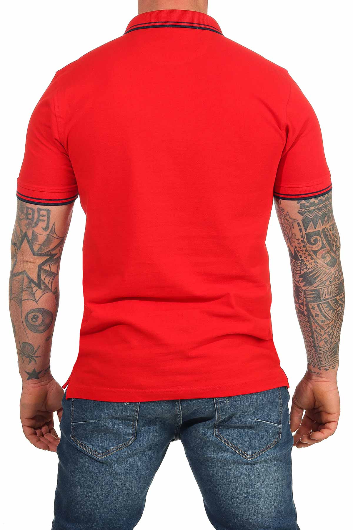 günstiges Basic Poloshirt für Männer in großen Größen in Rot