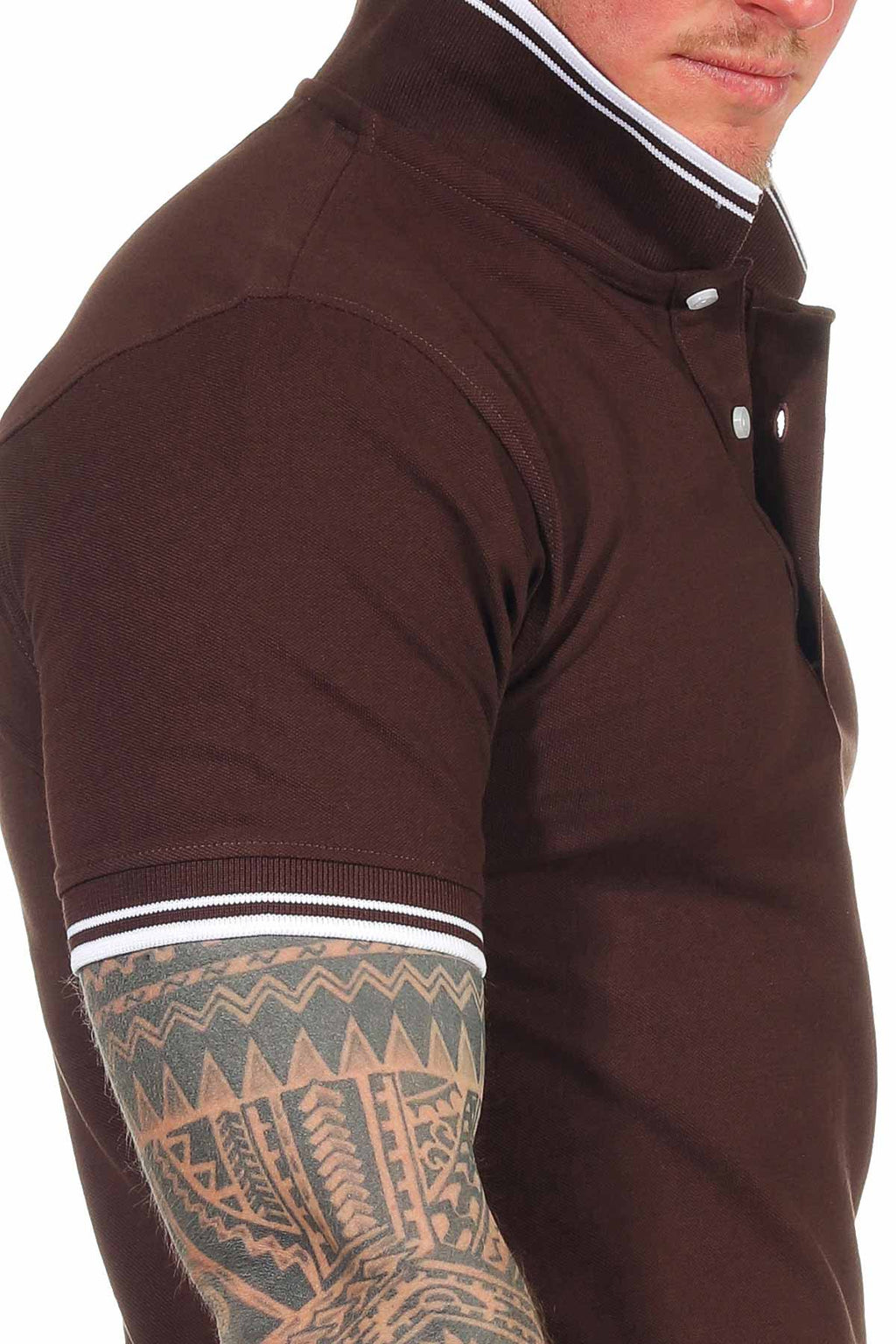 Poloshirt für Herren mit eng anliegenden Ärmeln professionell in Braun