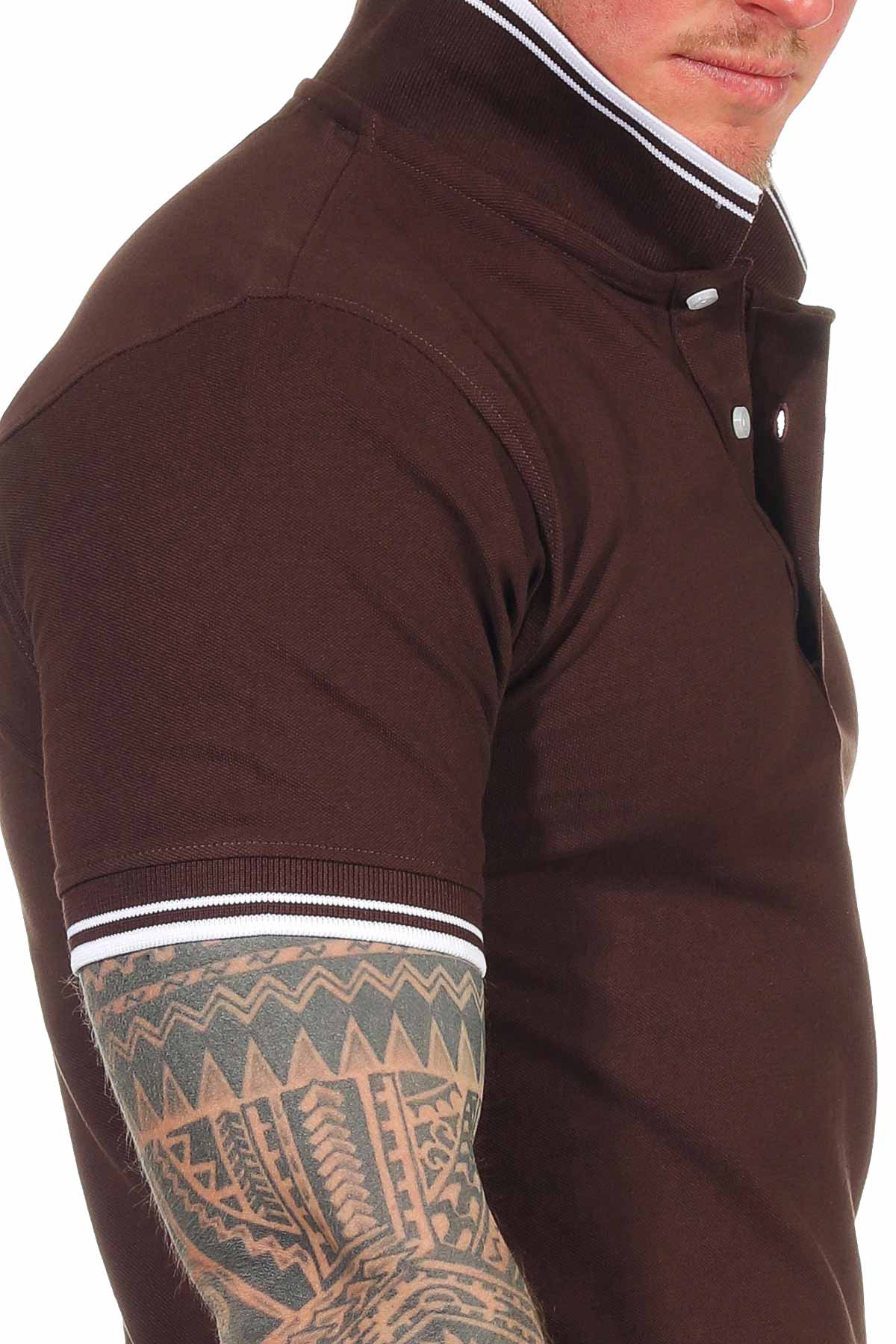 Poloshirt für Herren mit eng anliegenden Ärmeln professionell in Braun