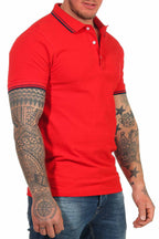 Basic Poloshirt kurarm Männer in Rot