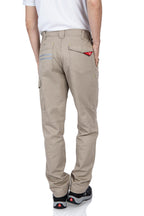 Arbeitshose für Männer mit Gesäßtaschen und kleinen Reflexstreifen Sicherheit in Beige