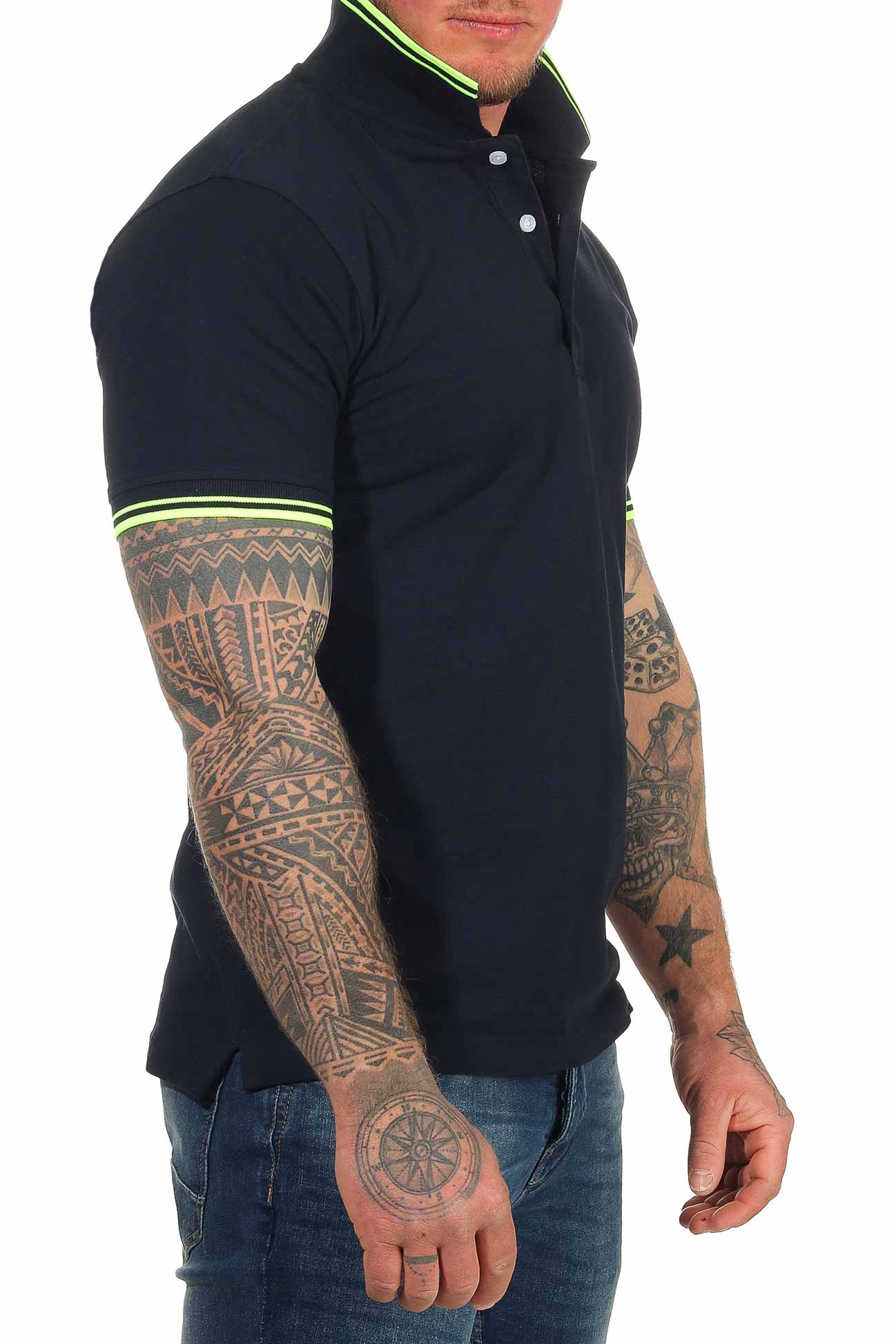 Basic Poloshirt kurarm Männer in Dunkelblau