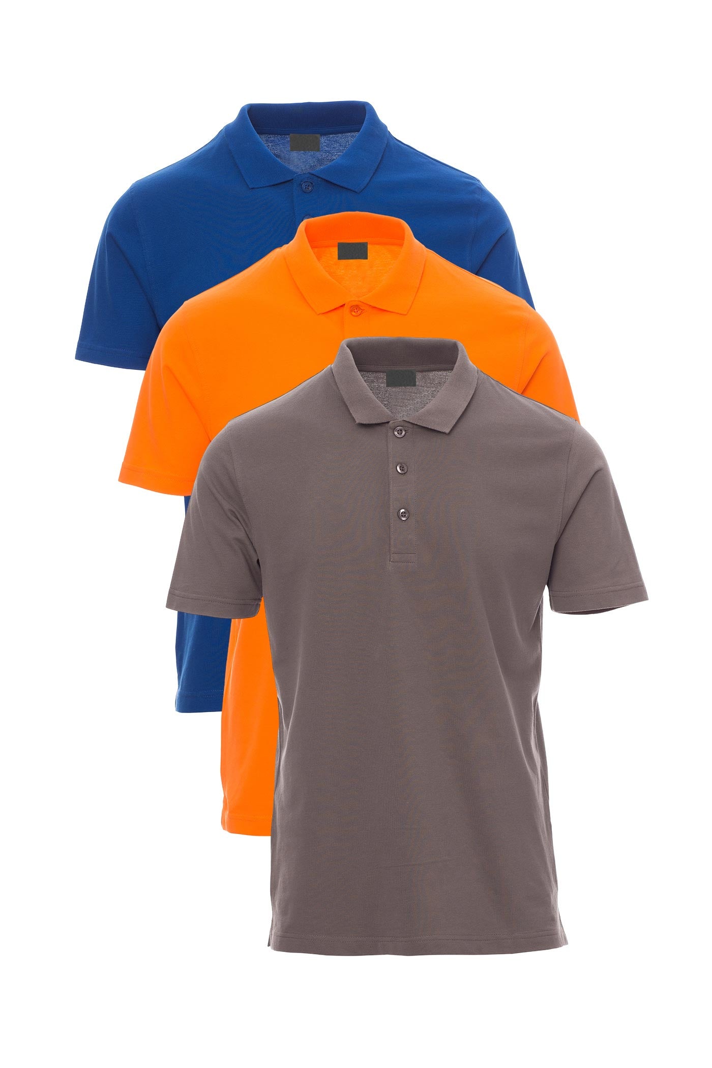 Herren 3er Pack Poloshirts Basic einfarbig in Blau/Orange/Anthrazit