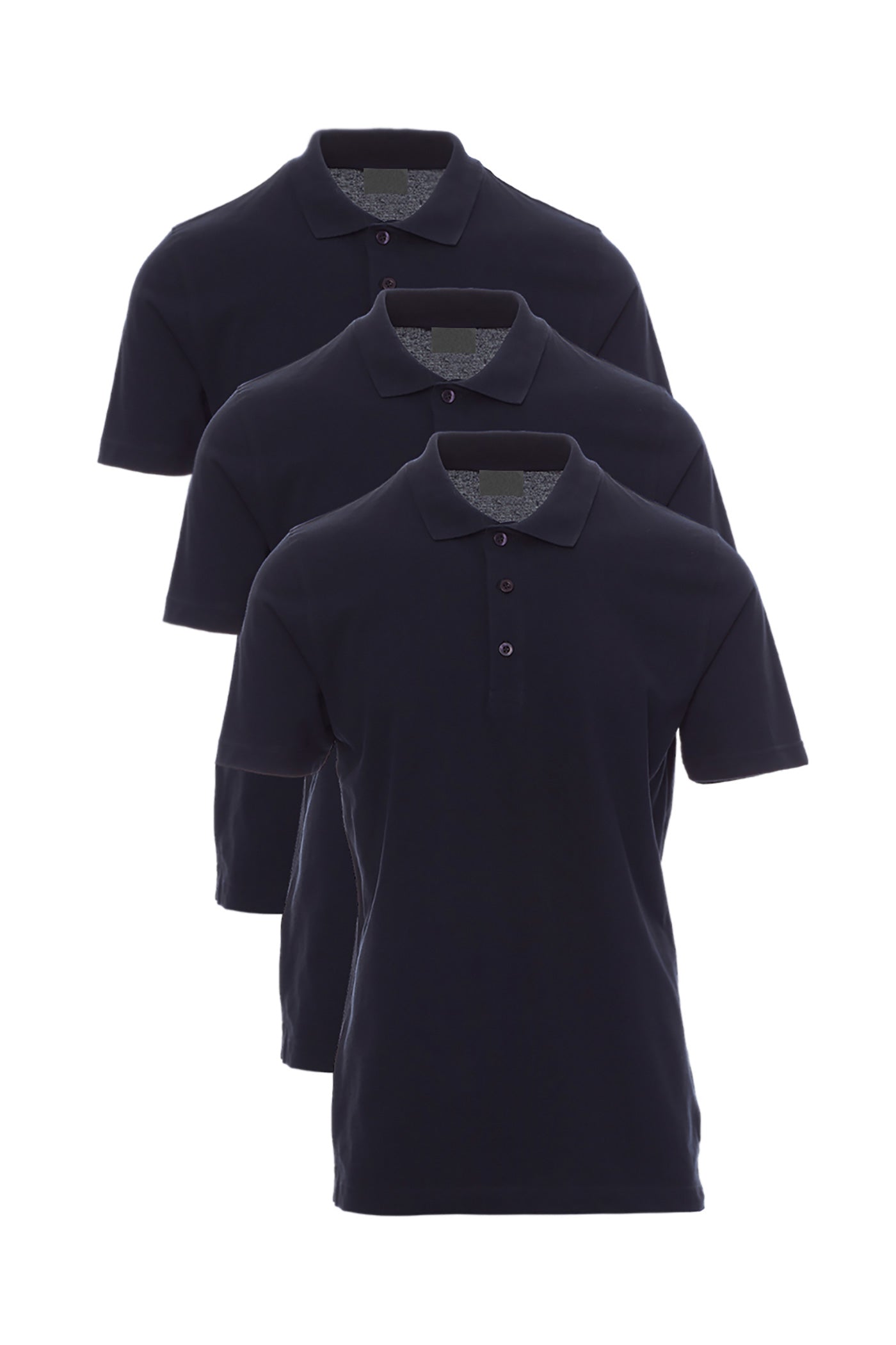 Herren 3er Pack Poloshirts Basic einfarbig in Dunkelblau