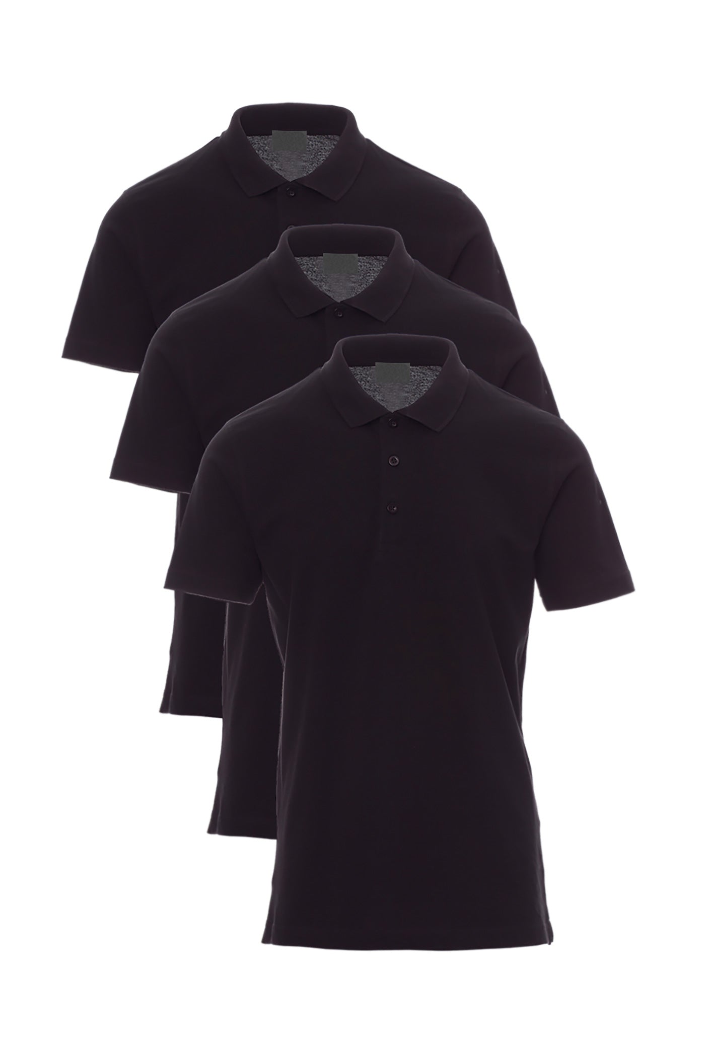 Herren 3er Pack Poloshirts Basic einfarbig in Schwarz